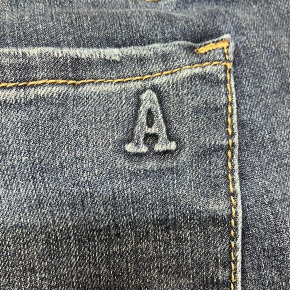 Articles of Society Jeans Womens 31 Dark Wash Blue Denim Raw Hem Stretch Skinny - Picture 14 of 16